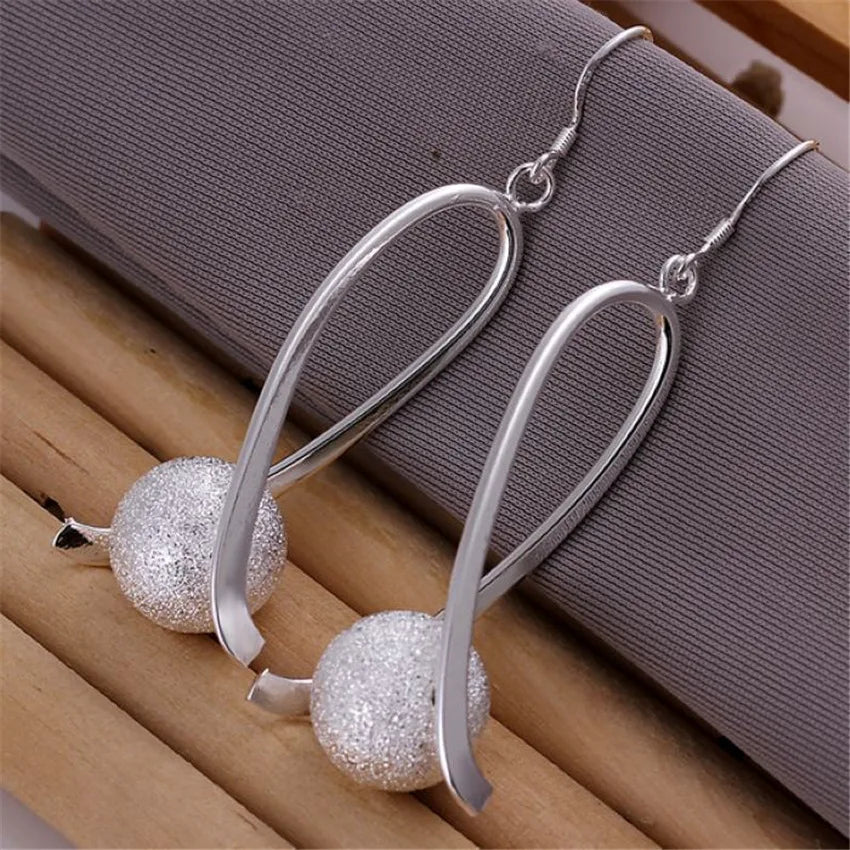 925 factory price E133 wholesale Beautiful Retro Leave Leaf  silver color earrings high quality fashion classic jewelry