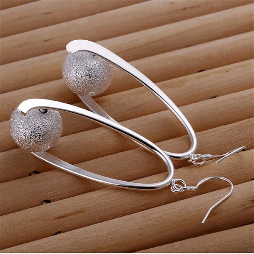 925 factory price E133 wholesale Beautiful Retro Leave Leaf  silver color earrings high quality fashion classic jewelry