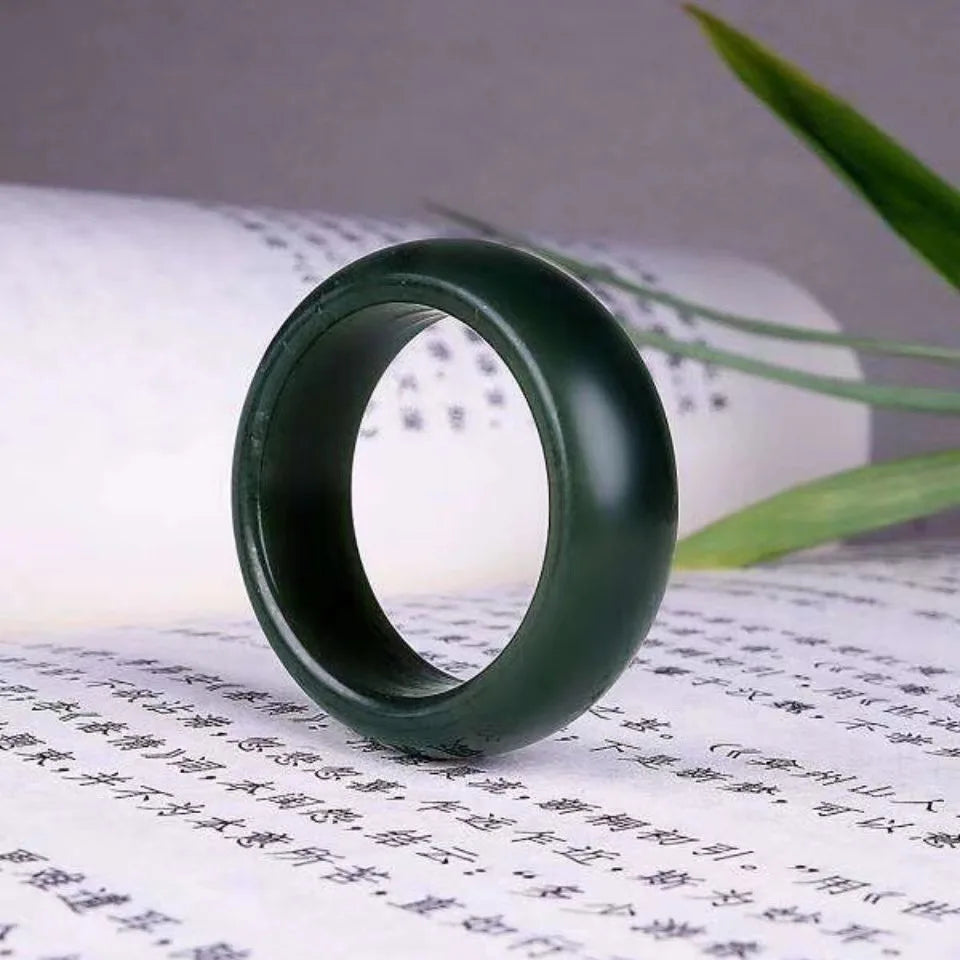 Hetian Jade Ring Men Women Healing Gemstone Fine Jewelry Genuine Natural Hotan Jades Nephrite Green Jade Rings Anillos Mujer