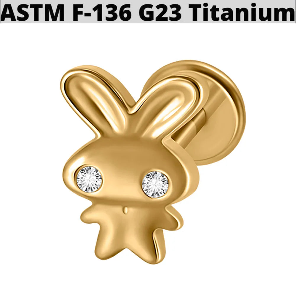 1PC G23 Titanium Simple Dog/Cat CZ Lip Studs Internal Thread Ear Helix Tragus Cartilage Helix Earrings Body Piercing Jewelry 16G