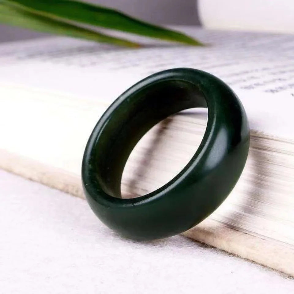 Hetian Jade Ring Men Women Healing Gemstone Fine Jewelry Genuine Natural Hotan Jades Nephrite Green Jade Rings Anillos Mujer
