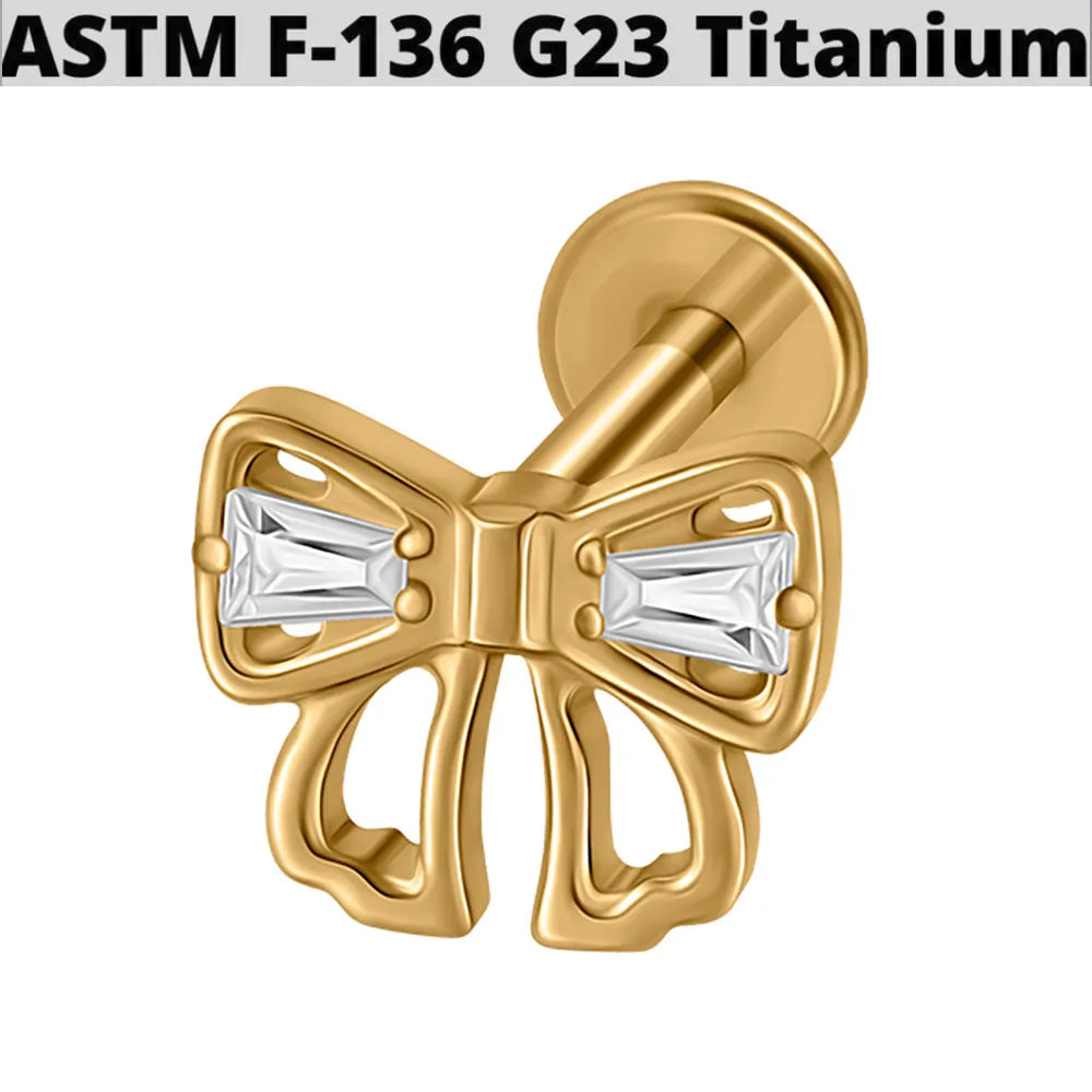 1PC G23 Titanium Simple Dog/Cat CZ Lip Studs Internal Thread Ear Helix Tragus Cartilage Helix Earrings Body Piercing Jewelry 16G