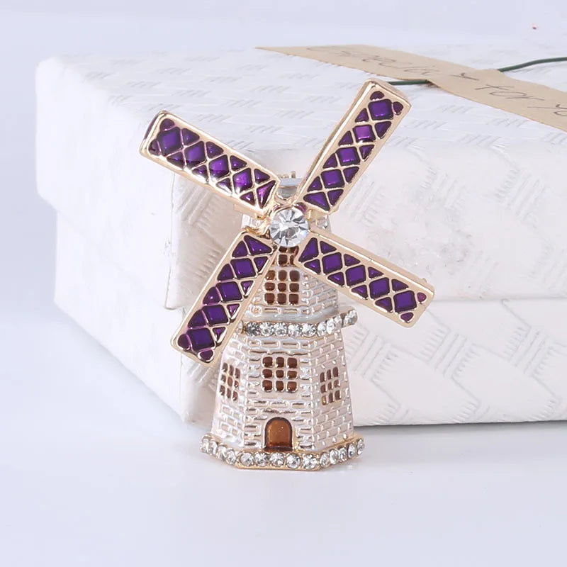 hot selling fashion female windmill brooch elegant women's fashion pins jewelry